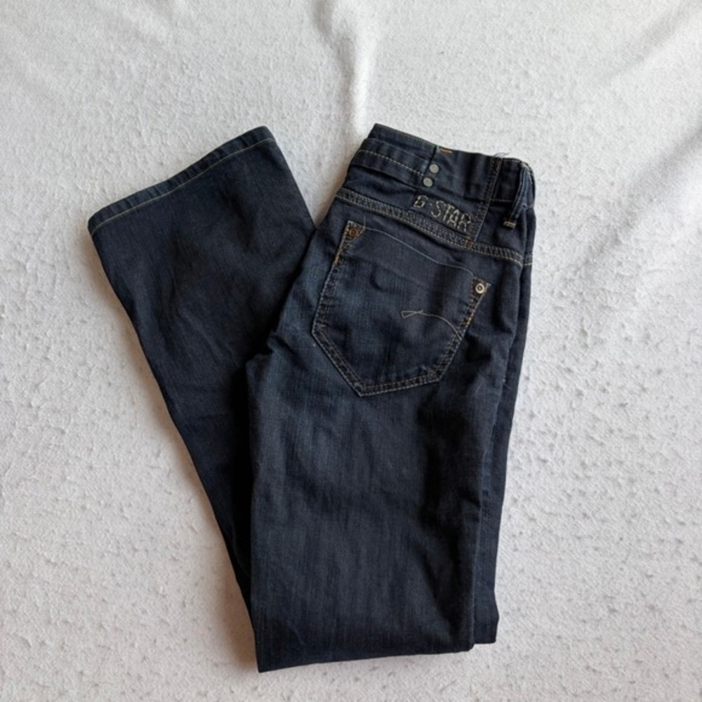 G Star Raw Midge Bootleg Jeans Women 28 Dark Blue Low Rise Stretch Denim